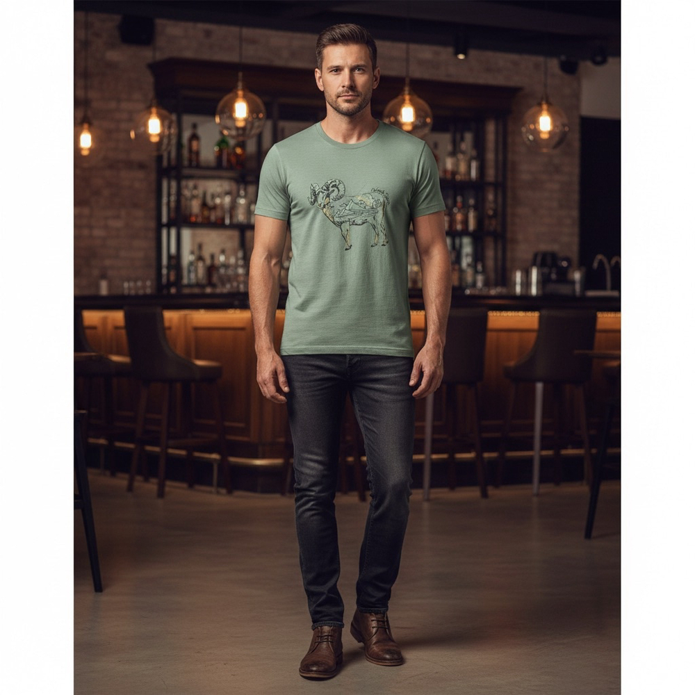 Men's Comfort Wash Green Graphic Tee Size XL